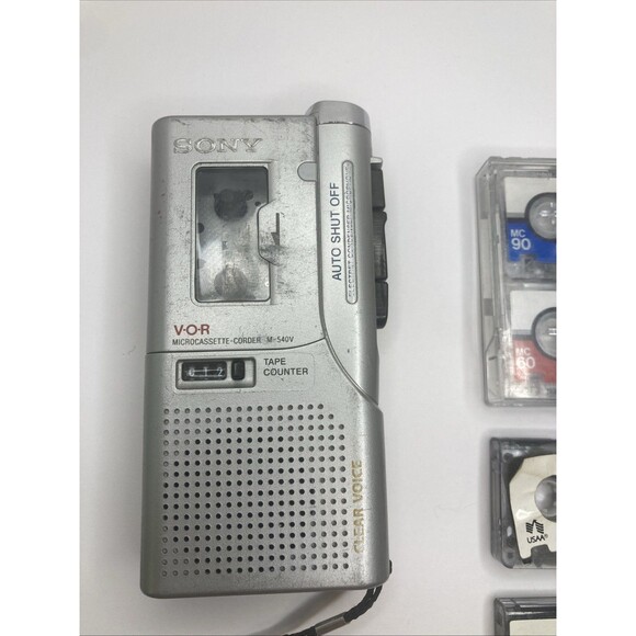 Sony Voice Recorder AS IS UNTESTED M-540V PARTS ONLY With 7 Pre-owned Tapes - Picture 2 of 8